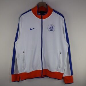 Nike Netherlands KNVB Soccer Track Jacket Mens Large White Orange Nederland Zip